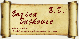 Božica Dujković vizit kartica